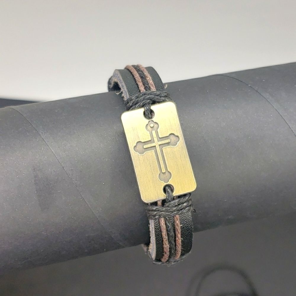 medieval cross adjustable bracelet